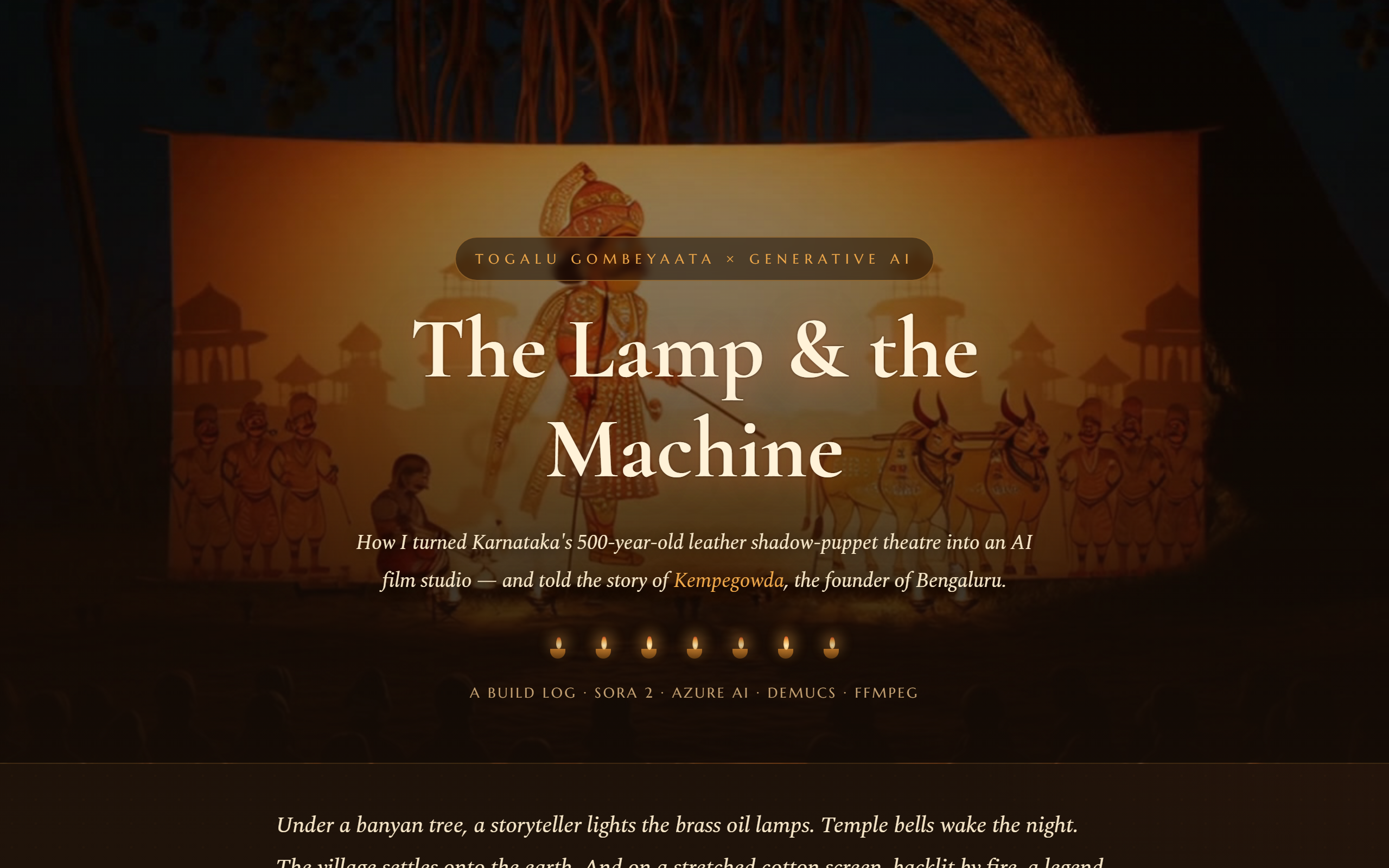 The Lamp & the Machine — Togalu Gombeyaata meets generative AI