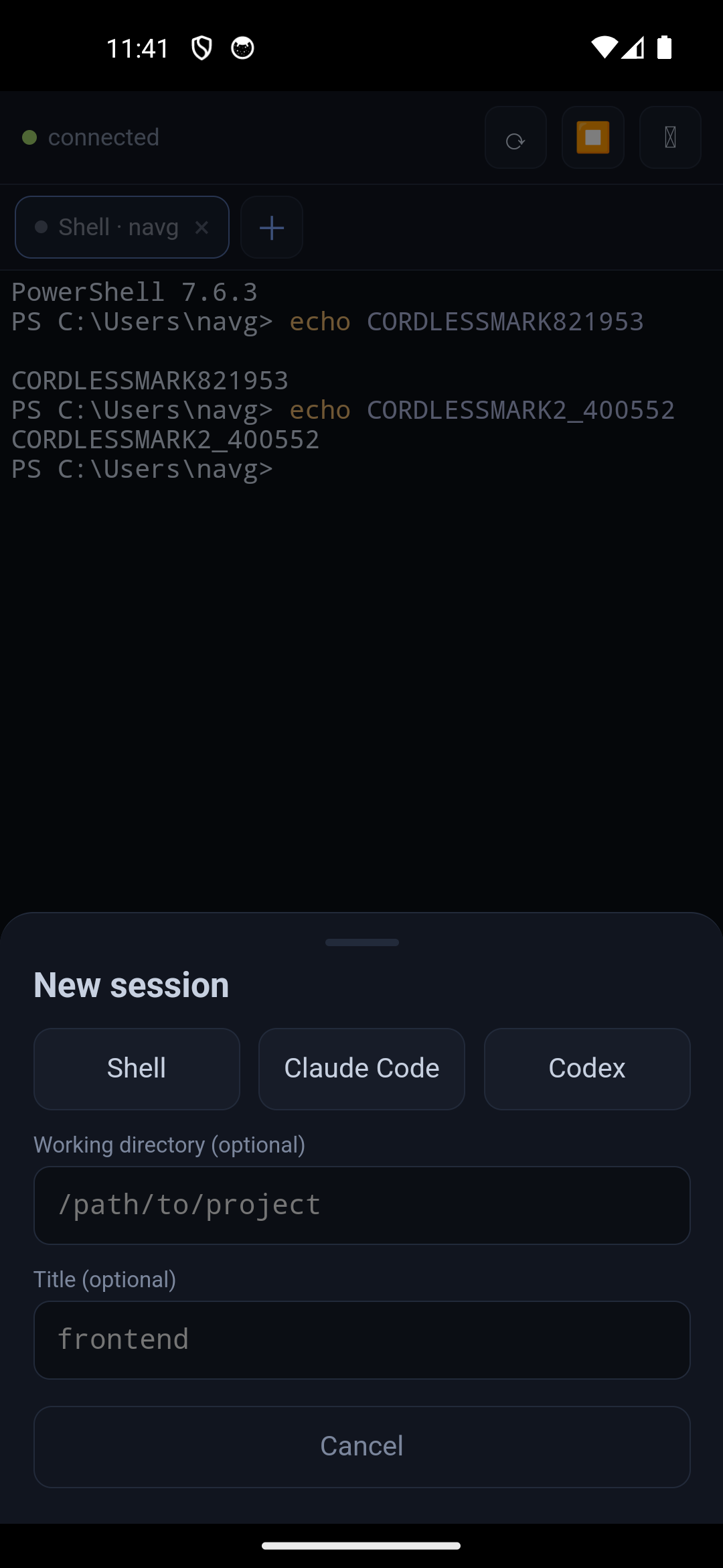 connected terminal