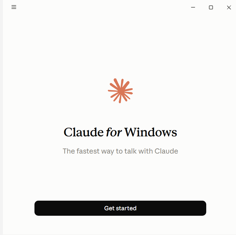 Claude Desktop first run on Windows