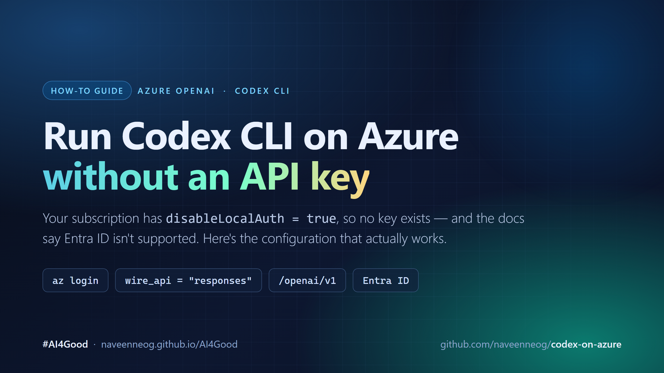 Run Codex CLI on Azure without an API key